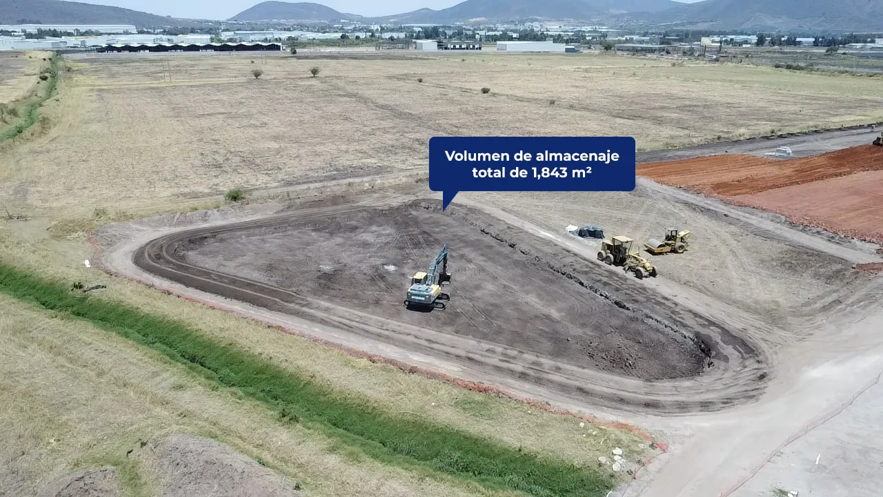 Volumen de almacenaje total de 1,843 m²